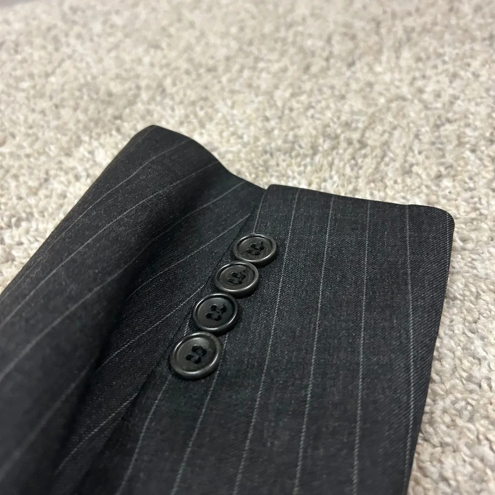 Brooks Brothers Blazer 1818 Fitzgerald 40R Gray Pinstripe Wool Estrato Trabaldo